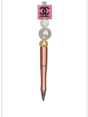 Fashion Pink Logo Beaded Rose Gold Pen